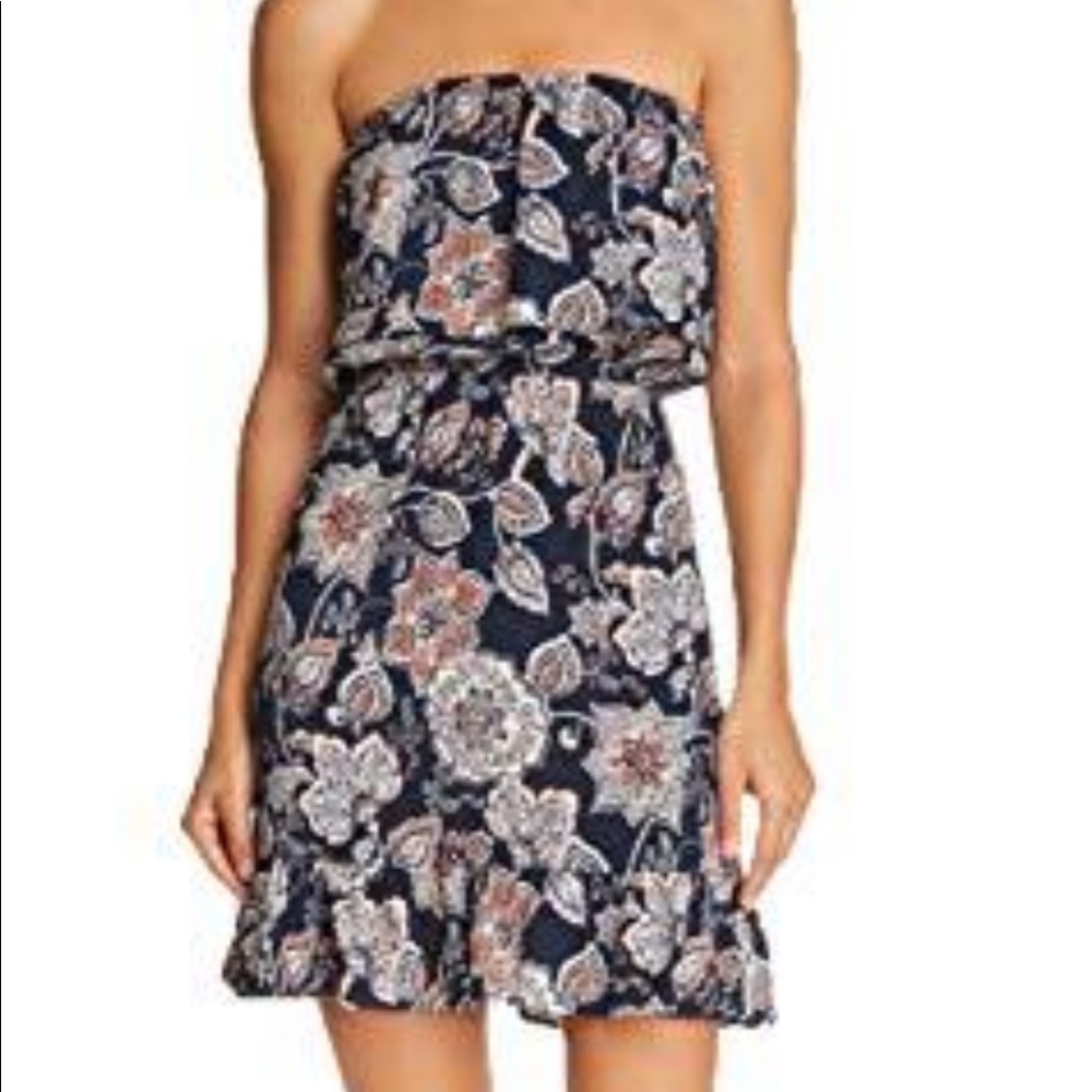 Aqua Women’s floral paisley strapless dress